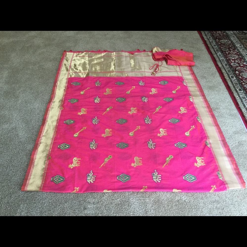 Saree sari silk Indian Wedding Designer banarsi silk woman clothings Lehenga